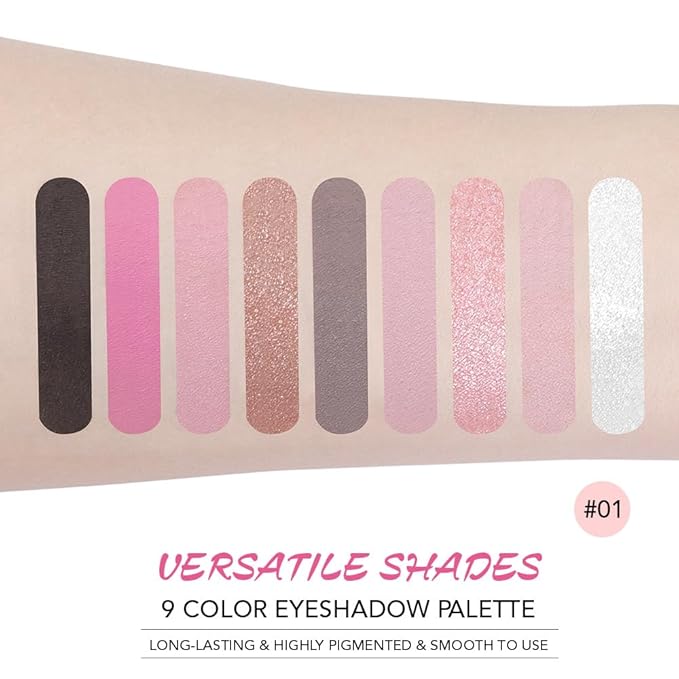 9 Colors Blue Smoky Matte Shimmer Eyeshadow Palette for Eye Makeup,High Pigmented Brown Purple Eye Shadow Primers Powder Palet de sombras de ojos