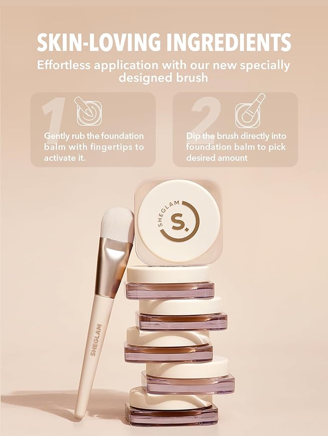 SHEGLAM Hydrating Cream Full Coverage Foundation Balm Long Lasting Concealer Face Foundation for Dry Skin - Earth