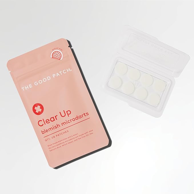 The Good Patch Clear Up, Microdart Blemish Patches, Fast - Starts Working in 2 Hours, Made with Salicylic Acid, Witch Hazel and Tea Tree Oil, For Face and Pimples (32 Total Microdart Patches)