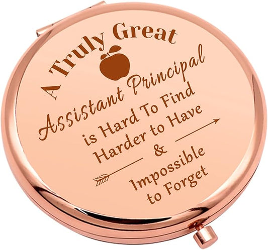 Assistant Principal Appreciation Gift Compact Makeup Mirror Assistant Principal Gifts Farewell Gift for Women Thank You Gifts Folding Makeup Mirror Retirement Graduation Gifts