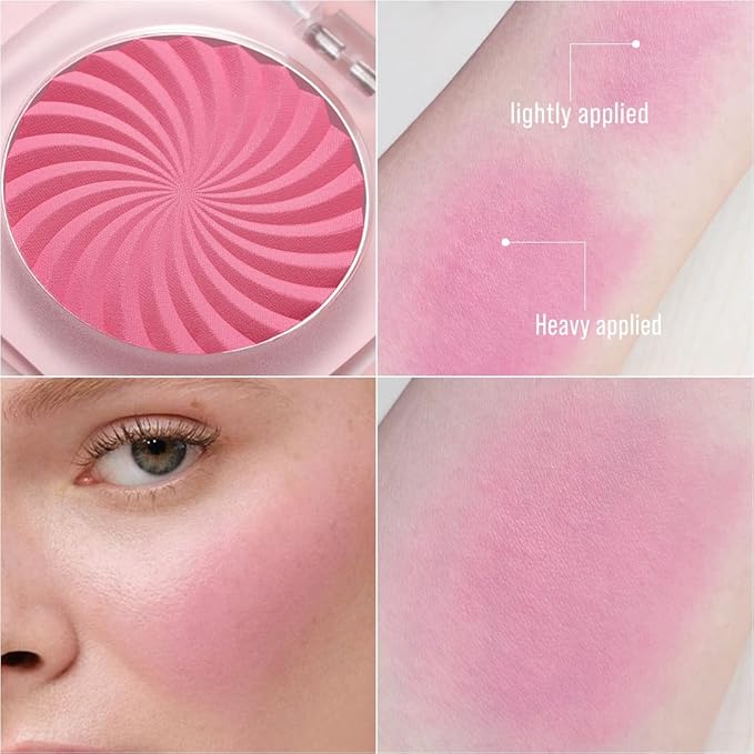 Cheeky Blush Compact for Face Cheeks, Talc Free Blusher Palette, Matte Powder Makeup, Natural Healthy, Mauve Pink Magenta Peach Red, Vegan Cruelty Free