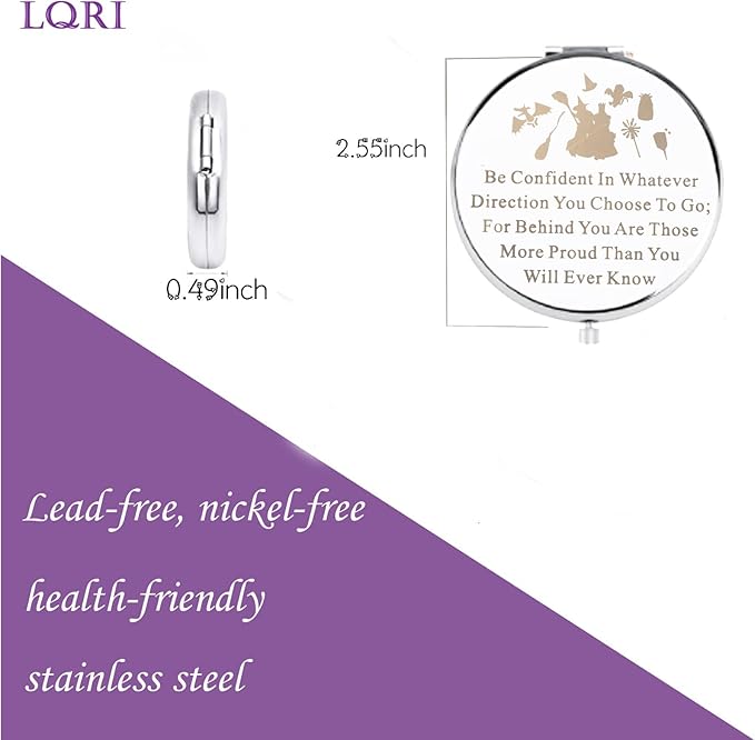 LQRI Witch Musical Makeup Mirror WitchInspired Gift Musical Lover Pocket Mirror