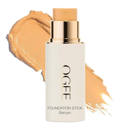 Ogee Sculpted Complexion Foundation Stick (Banyan 3.0W - Medium Light, Golden Undertones) Full Coverage Foundation Makeup - Instantly Balance & Even Complexion - 70% Organic Ingredients