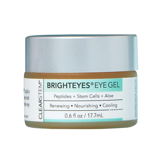 CLEARSTEM - BRIGHTEYES - Eye Gel - Nourishing Eye Cream - Lip Renewal - Cooling Gel - Stem Cells Blend - Peptides, Collagen, Aloe Vera - Vegan, Gluten Free - Beauty, Self Care, Skin Care - 0.6 fl oz