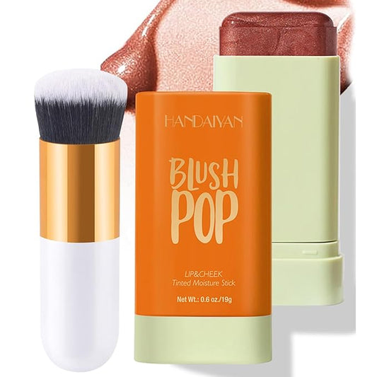 Cream Blush Stick, Contour Beauty Wand, Tinted Moisturizer Stick, Multi-Use Milk Blush Stick for 2-in-1 Cheek and Lip Tint & Eyeshadow(06#)