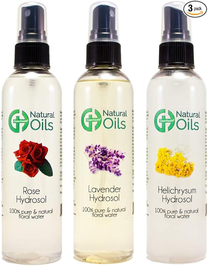 Floral Water Set (Hydrosol) - Rose, Lavender and Helichrysum Hydrosol - Hydrating Skin with All Natural Ingredients.