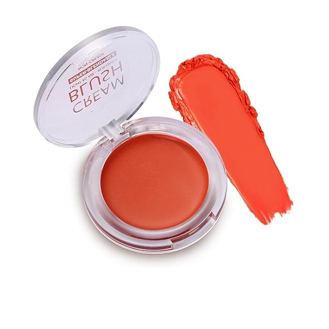 MAEPEOR Cream Face Blush 8 Color Lightweight Smooth Natural Look Matte Face Blush Long-Lasting Buildable Blusher for Cheeks (104 Sunflower)
