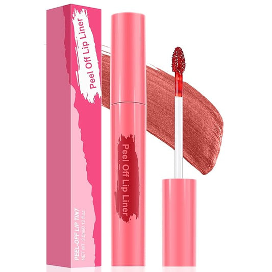 Lip Stain Peel Off - Long Wear Tattoo Lip Liner, Waterproof & Transfer-proof Peel Off Lip Stain with Matte Finish, Lip Tint For All Skin Types (Rose, 1 Count(Pack of 1))