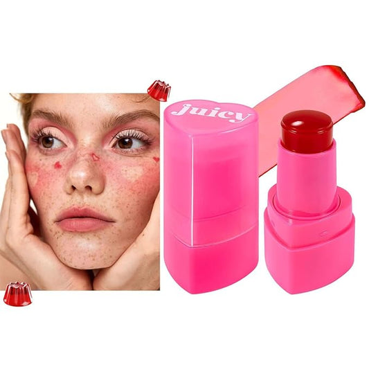 Multi-Use Water Jelly Tint Stick Sheer Lip & Cheek Stain Finish, 3-In-1 Cheek Blush & Eyeshadow & Lip Tinted Long-Lasting Moisture - 1,000+ Swipes Per Stick (#01, 0.32oz)