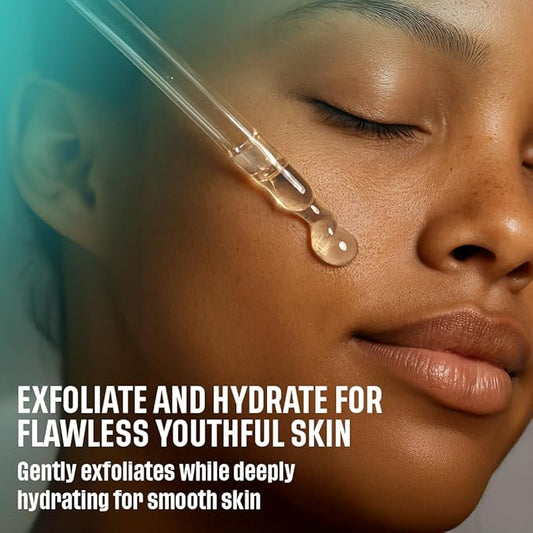 2% BHA AHA Liquid Salicylic Acid Exfoliant - Gentle Peel, Pore Minimizer, Face Exfoliator for blackheads, wrinkles with Hyaluronic acid - Fragrance-Free Hydrating for All Skin Types, 2oz