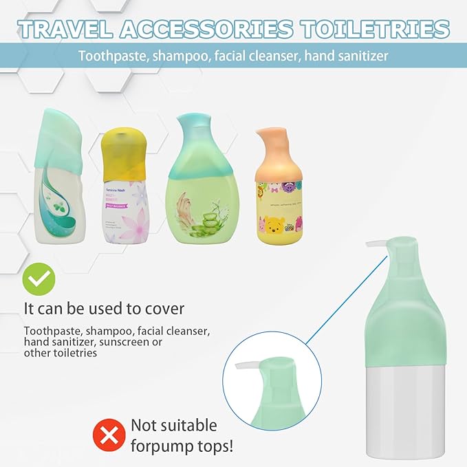 10 Pack Silicone Bottle Covers Travel Essentials for Women Men, Beach Vacation Essentials, Travel Size Toiletries Accessories, Cruise Ship Essentials 2025, Must Haves, Leak Proofing
