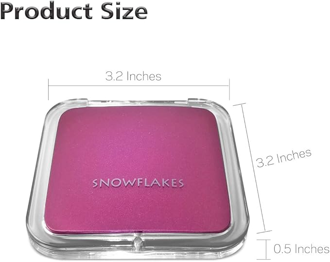 Magnifying Compact Mirror - Snowflakes Elegant Compact Pocket Mini Makeup Mirror Double Sided 1x/10x Magnification Cosmetic Mirrors Handheld Portable for Travel and Purses (Purple)