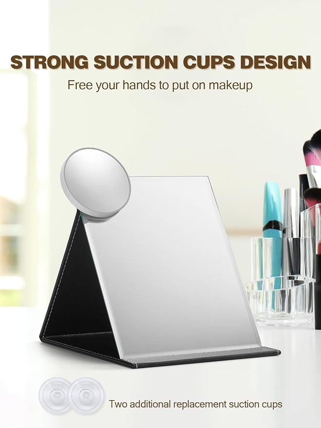 30X Magnifying Mirror with 2 Suction Cups, 3.5 inches Magnified Makeup Mirror and Slant Tweezers,Grey,1PC