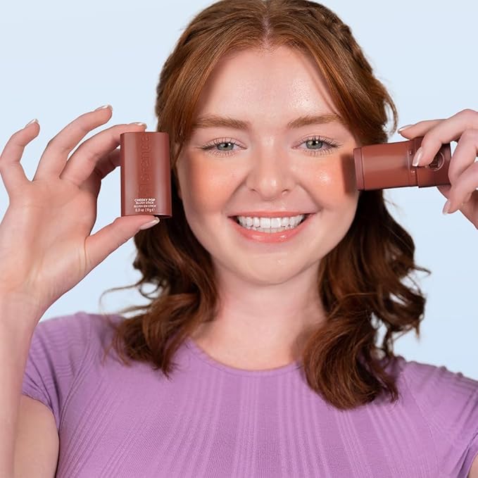 florence by mills Cheeky Pop Blush Stick, My Mimi (warm neutral pink), 0.31 oz/ 9g