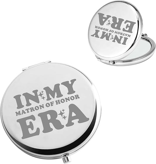 BAUNA Matron of Honor Gift MOH Proposal Gift Bridal Wedding Party Gift in My Matron of Honor Era Compact Mirror from Bride (Matron of Honor CMS)