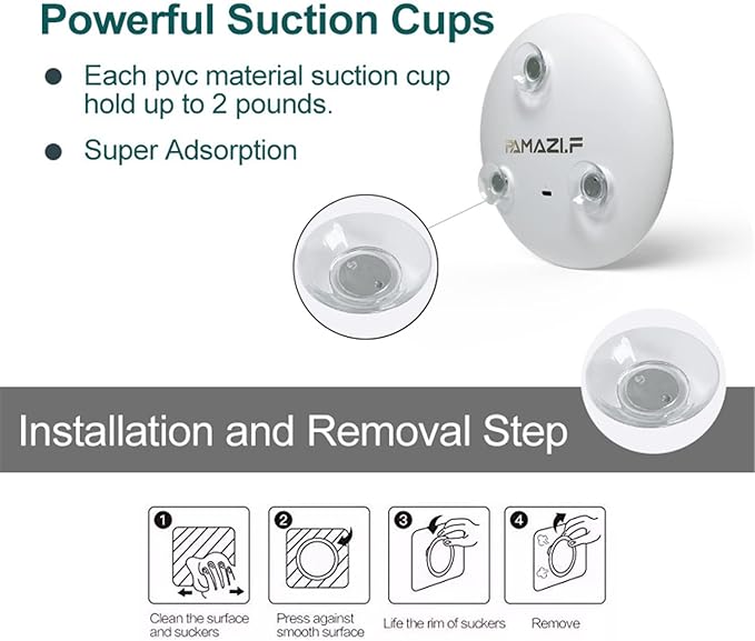 10X Magnifying Mirror Suction Cup with Light, Rechargeable Lighted Makeup Mirror, Compact Portable Bathroom Mirror for Travel