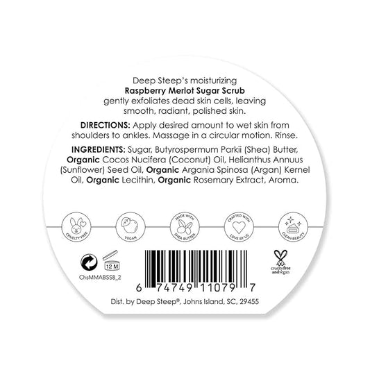 Deep Steep Sugar Scrub, 8oz (Raspberry Merlot- Charleston Collection)