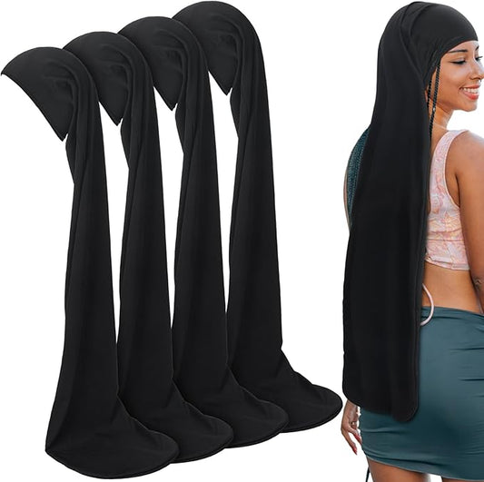 4 Pcs Jumbo Dreadlock Cap 37'' Hair Dreads Head Wrap Loc Wraps for Dreads Hair Accessories for Men Women Sleeping