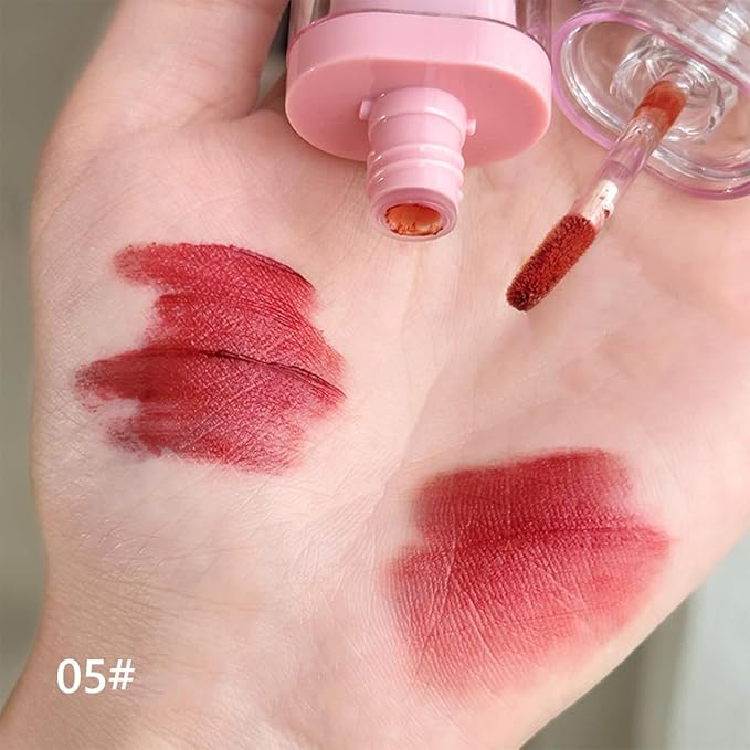 3 Colors Cute Lip Glosses Set, Matte Lip Stain Kit, Liquid Lipstick for Women,Velvet Lip Glaze,Long Lasting Lipstick Non-sticky Lip Gloss, Makeup Gift for Girls and Women (Set B)