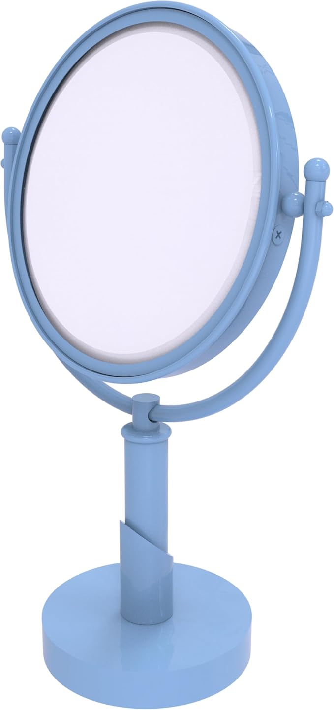 Allied Brass SH-4/5X-FTB Soho Collection 8 Inch Vanity Top Make-Up Mirror 5X Magnification, Flat Troll Blue
