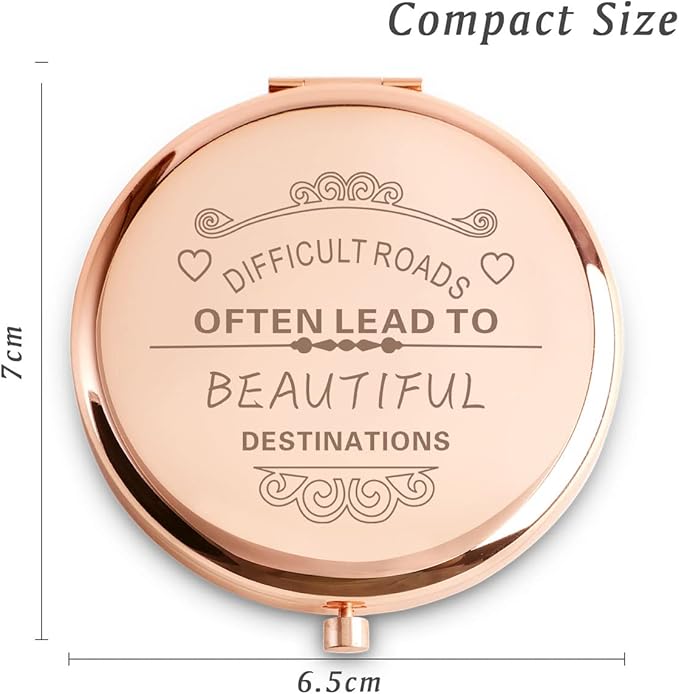 Personalized Gifts for Women Girls, Inspirational Compact Mirrors, 2025 Graduation Gifts for Her, Unique Mothers Day Birthday Gifts for Mom Sister Wife Daughter Niece, Friendship Gifts for Friends