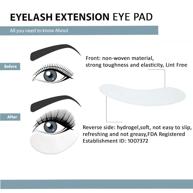 55 Pairs Set, Under Eye Hydrogel Pads, Professional Lint Free Eye Mask Eyelash Extension Gel Patches Kit for Adhesive Lash Beauty Tool (Green)