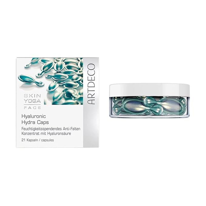 ARTDECO Hyaluronic Hydra Caps - Moisturizing Anti-Wrinkle Hyaluronic Acid Concentrate - Hydrating Face Cream in Capsule Form - Plumps Wrinkles from within - Facial Skin Care Products - 21pcs