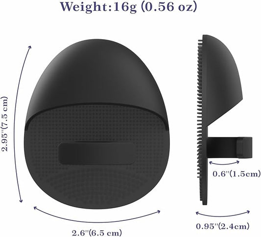 Manmihealth 4 Pack Soft Silicone Face Scrubber Exfoliator,Silicone Handheld Manual Facial Cleansing Brush, Face Washing Pad for Pore Cleansing Blackhead Removing Massaging (Gray+Black)*2
