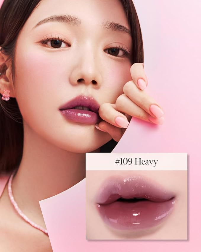 CORLAHAZE Glow Lock Jelly Tint 109 Heavy 4g, Hydrating Jelly Glow Lip Stain, High-Shine, Long-Lasting Color Moisturizing Lip Enhancer with Rosehip Oil, Collectible Lock-Shaped Design, Korean Makeup