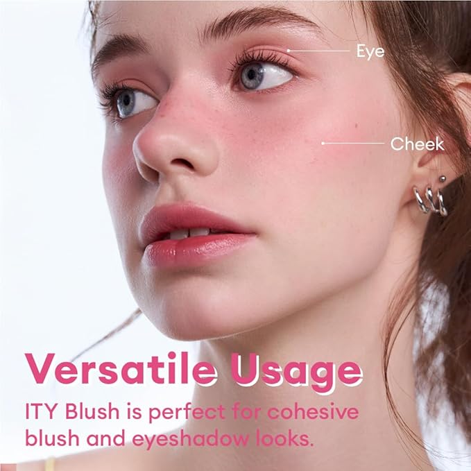 ITY Mood Blush, Creamy Blush Face Makeup,Moisturizing Cheek and Eyes Dual Funtions, Buildable, Matte Finish, Highly Pigment, 0.18 oz (5.2g) in Turned On