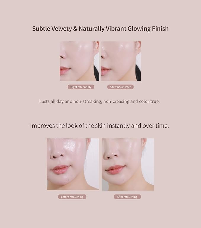 Heart Percent Dote on Mood Layer Cushion SPF 50+/PA+++ with Refill, Satin Glow Silky Flawless Finish Full Coverage Advanced Skincare Foundation (#21Y)