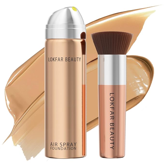 Airbrush Foundation Set with Soft Makeup Brush, [Light Weight], [Long Lasting], [Anti-aging Ingredient], [Oil Control Formula], Full Coverage Foundation for All Skin Type, 05# Sand