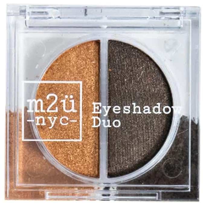 M2U NYC EyeShadow Duo, Eye Shadow Set, Multiple Shades/Colors, Makeup Eyeshadow Palette, 2 Colors Per Set (Greenpoint (Gold | Musty Green))