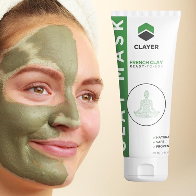 ACTIVE CLAY MASK - Ready-to-use HEALING Facial Mask & Body - HEAVY METAL FREE - 100% Natural - Blemishes, oily skin, detox, blackheads, pimples and more - 4 FL. OZ.