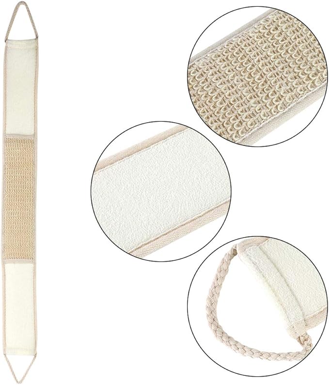 Back Scrubber for Shower Exfoliating Back Cloth Body Extended Length Scrubber Towel Exfoliating Stretchable Pull Strap Wash Cloth for Bath Body Scrub Washcloth