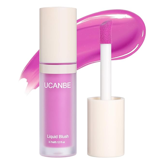 UCANBE Liquid Shimmer Blush Makeup for Cheeks, Highly Pigmented, Long Lasting, Anti-scratch, Natural-Looking, Daily Use Makeup Blush Suitable for Women Girls(05 Baby Pink)