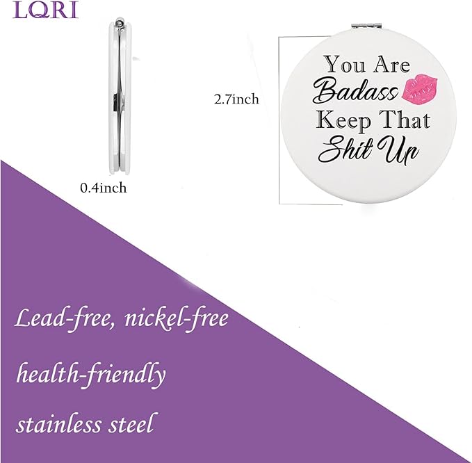 LQRI Funny Quote Make Mirror You are Badass Keep That Shit Motivational Merchandise Friendship Gift