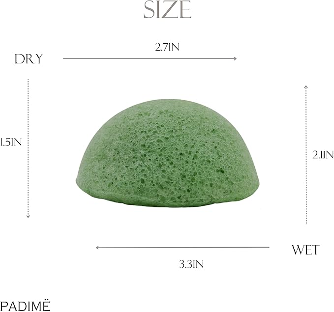 Padime 2pcs | Face Sponges Konjac | Facial Cleansing for Face | Beauty Konjac | Green Tea Sponge & Red Clay Facial Sponges for Washing | Esponjas para Lavar la cara