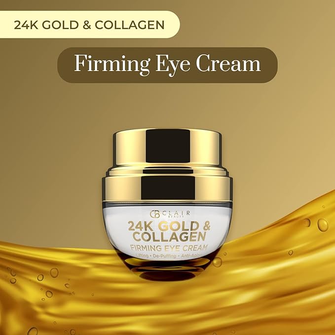 24k Gold & Collagen Under Eye Cream - Hydrating, Firming & Anti-Aging - Dermatologist Tested, Clean Beauty & Cruelty-Free Korean Skin Care for All Skin Types - 1 Fl. Oz