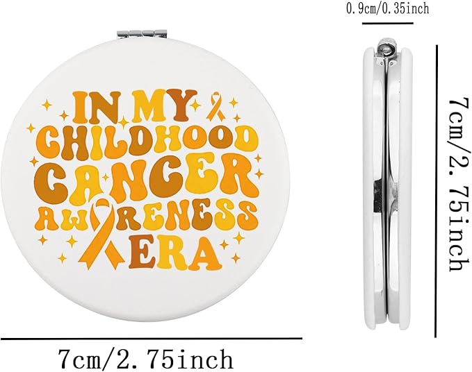 BEKECH Childhood Cancer Awareness Gifts in My Childhood Cancer Awareness Era Compact Mirror Childhood Cancer Fighter Gifts
