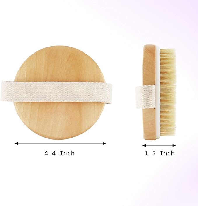 Scrub - Premium Dry Brushing Body Brush, Best for Exfoliating, Lymphatic Drainage and Cellulite Treatment, Organic Spa Massage Scrub Brush with Soft Boar Bristles, Great Gift for A Glowing Skin