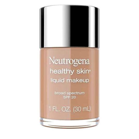 Neutrogena Healthy Skin Liquid Makeup Foundation with Broad Spectrum SPF 20 Sunscreen, Medium Coverage Foundation with Nourishing Pro-Vitamin B5, Chestnut 135, 1 fl. oz