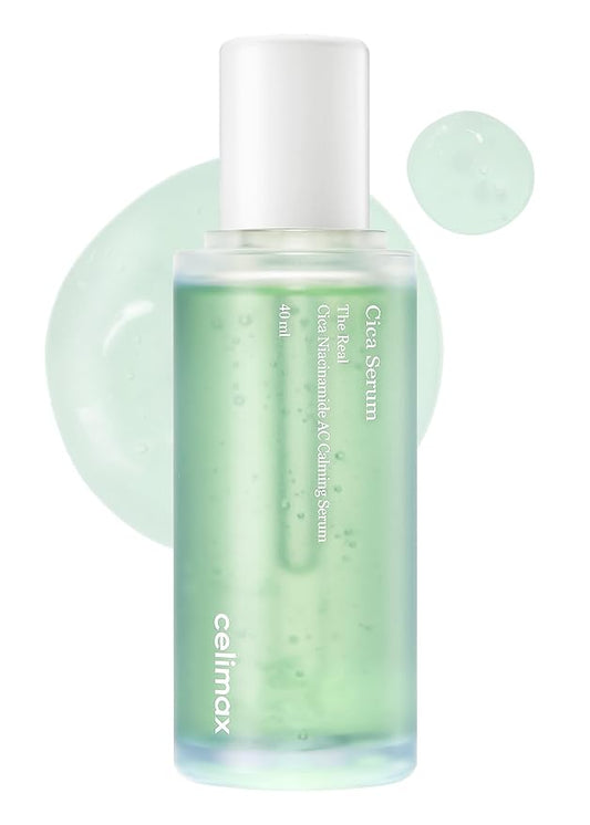 CELIMAX The Real Cica Niacinamide AC Calming Serum | Hyaluronic Acid Redness Relief Moisturizing Soothing Restoring Serum Mild Formula for Sensitive,Christmas Gift Stocking Stuffers 40ml