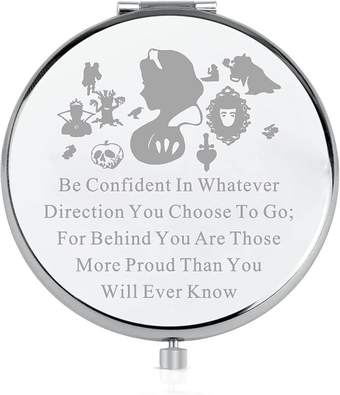 LQRI Snow W Princess Makeup Mirror Faily Cartoon Tales Princess Compact Makeup Mirror Faily Cartoon Tales Film Fans Gift