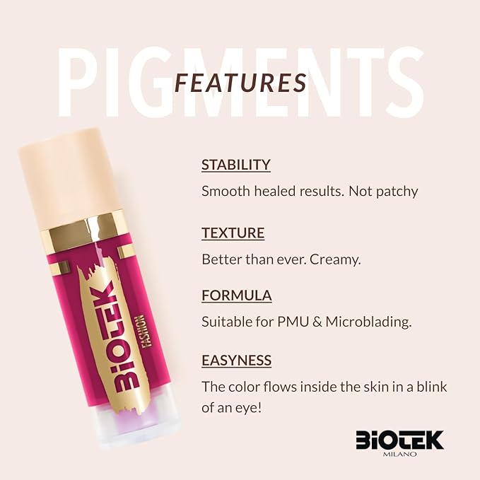 Biotek Lip Pigment for Permanent Makeup - Black Cherry Color for Lip - Made in Italy - Fashion 0,61 fl.oz.