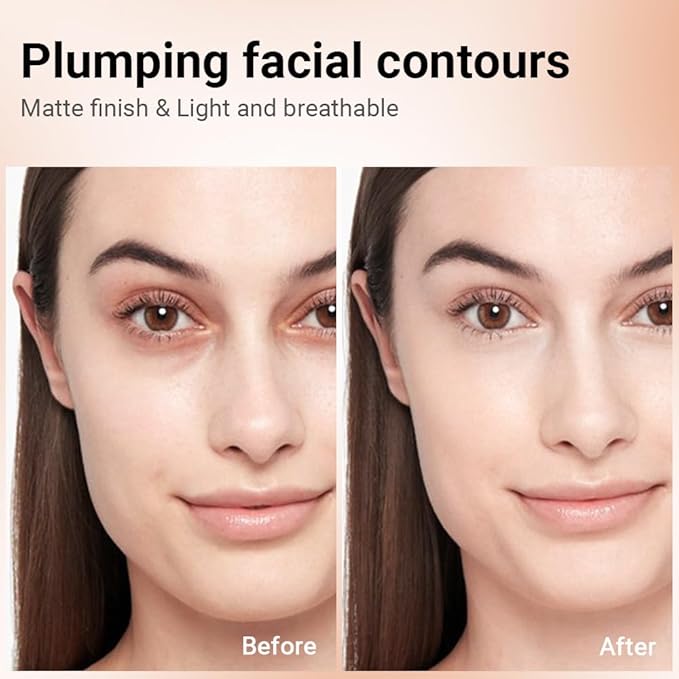 3 IN 1 Brown Nude Face Highlight Bronzer Powder Palette for Face Cheeks Contour Brightening, Buildable Matte Coverage Natural Makeup,Ultra Sculpt Nose Shadow Eyeshadow Primer-Pink