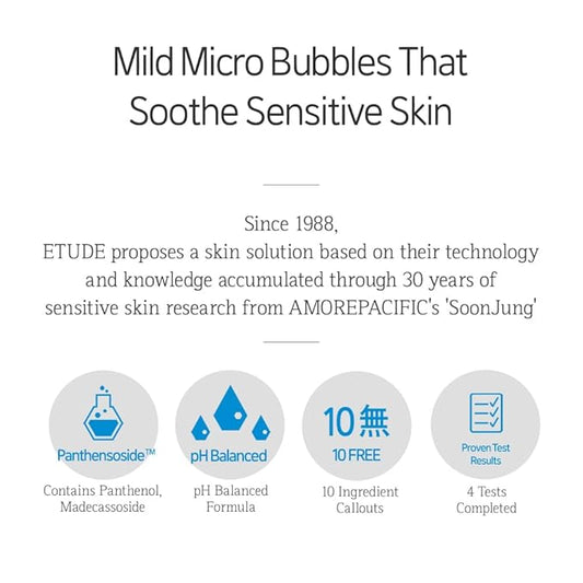ETUDE SoonJung pH 6.5 Whip Cleanser Duo Set| Mild Micro Foaming Face Wash for Sensitive Skin, Panthenol, Madecassoside for Soothing, Barrier Repair, Vegan Certified, Non-comedogenic, 10.14 Fl Oz
