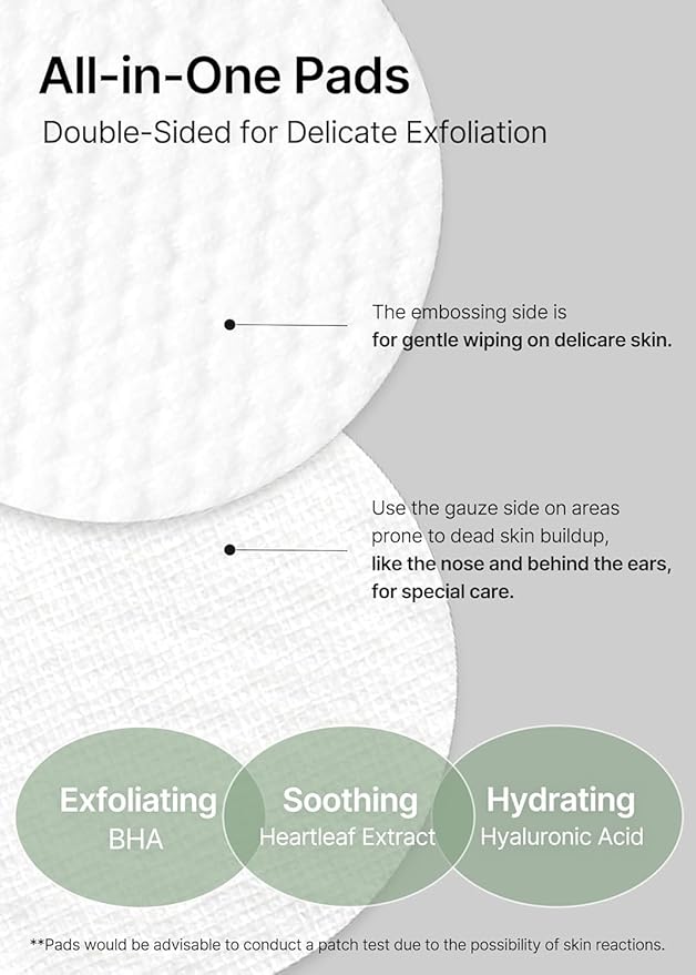 celimax Ji.Woo.Gae Heartleaf BHA Peeling Pad | Pore Care, Exfoliating Double-Side Toner Pads, Facial Peels, Hydrating, Tea Tree, For Acne Prone & Breakouts, Christmas Gift, Stocking Stuffers (60pads)