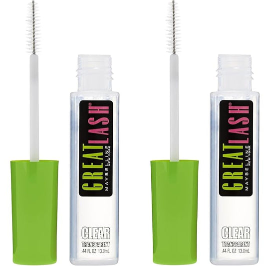Maybelline Great Lash Clear Mascara, Conditioning Formula for Lashes and Eyebrows for a Natural Eye Makeup Look, 2 Count
