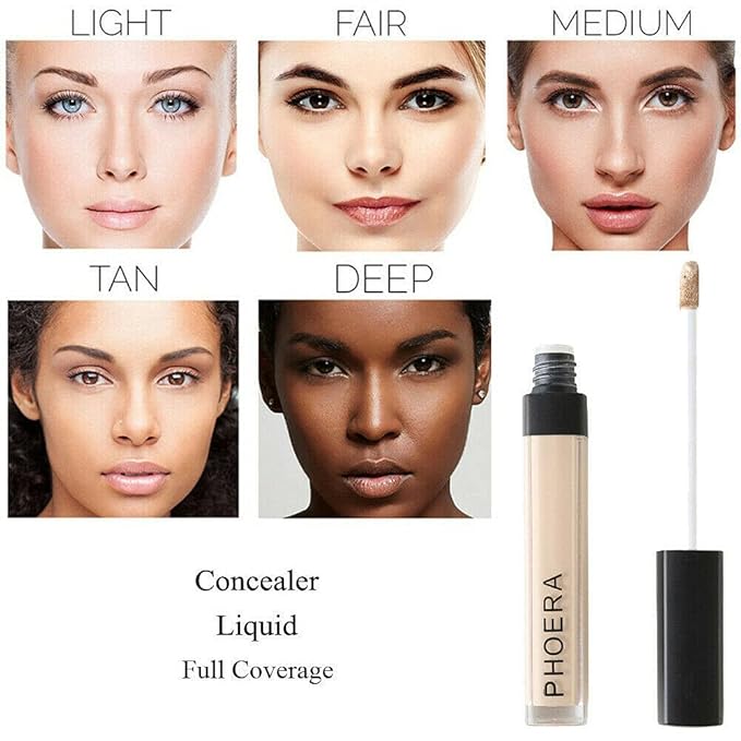 AQUAPURITY PHOERA Liquid Concealer Full Coverage Makeup Face Moisturizer Foundation Conceal Under Eye Dark Circles (103 BEIGE)
